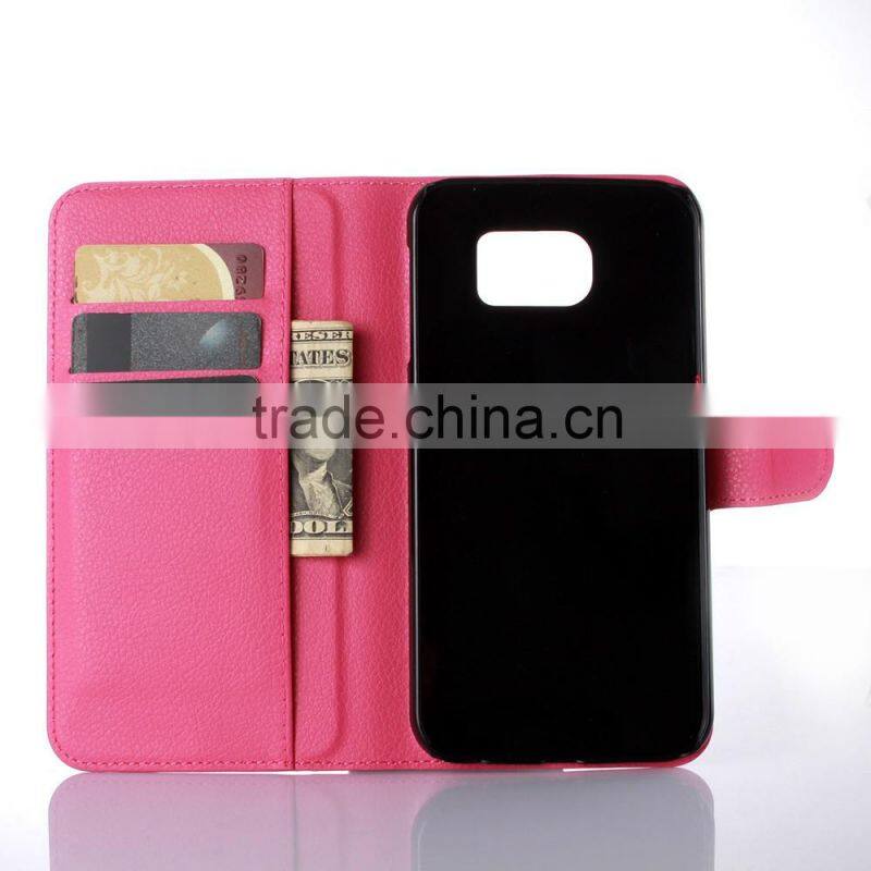 Wholesale Folio Stand Case for Samsung GALAXY S7 edge PU Leather Flip Cover with Wallet