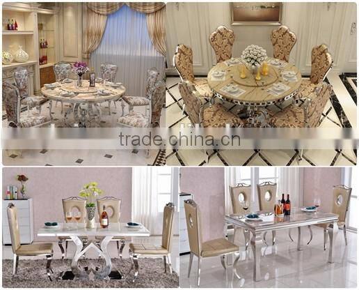 Factory wholesale modern round 201 stainless steel restaurant dining table