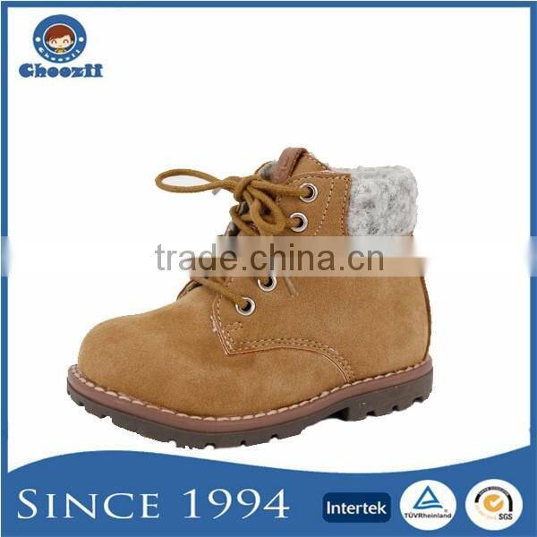 2016 Designer Wheat Color Leather Ankle Shoes for Baby Boys
