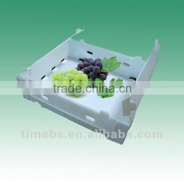 White coroplast pp tote box with lid