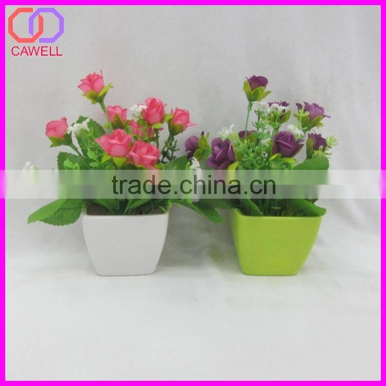 mini artificial plastic flower pot plant