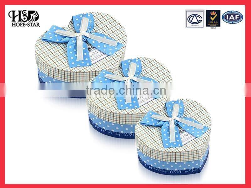 Alibaba products Custom Printing Paper folding colorful cosmetic box packaging, heart shaped gift box set with bowknot