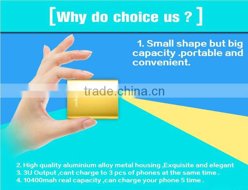 Guoguo New Design 3USB 2.4A outputs quick charge 10400mAh portable Travel power bank for xiaomi