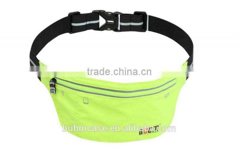 Light Green Fashionable BUBM Outdoor Sport Waist Bag Shenzhen Resilient Wholesale Waterproof and Breathable Running Waist Bags