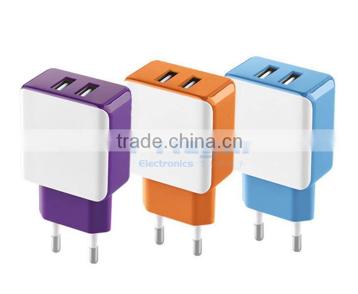 5v 2.1a USB mobile phone travel charger with CE Rohs approval Manufacture