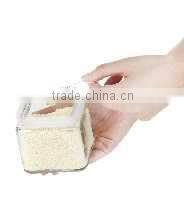 SINOGLASS 7 pcs square body glass SPICE jar rack SET