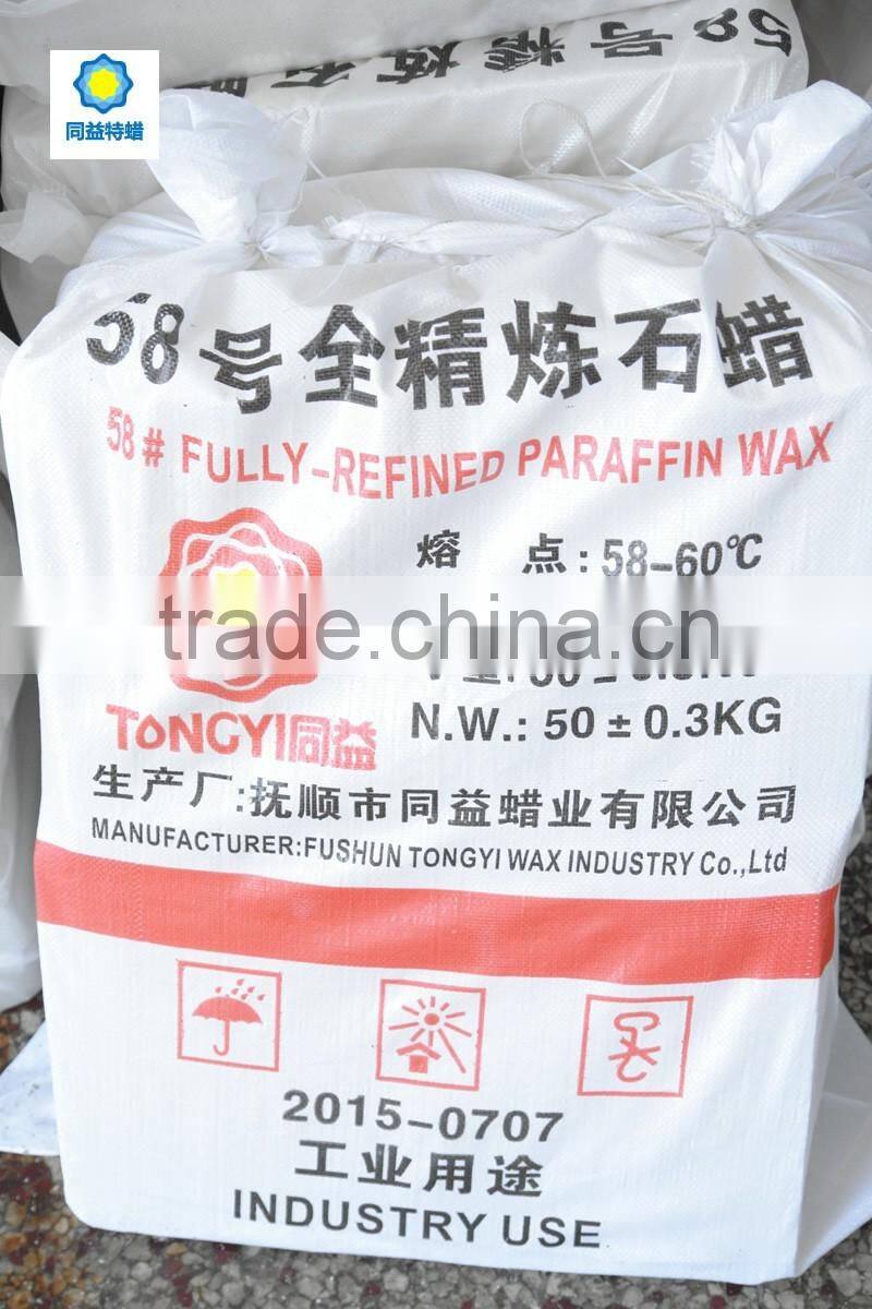 60/62 fully refined paraffin wax bulk wholesale/low price/polishing coating candle making/China maunfacturer supply