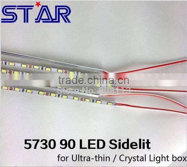 Ultra-Thin 4MM 0.1W 5730 LED Strip Rigid Bar 90leds/m 12V Rigid LED Edgelit strip for Slim Light Box Signs Display