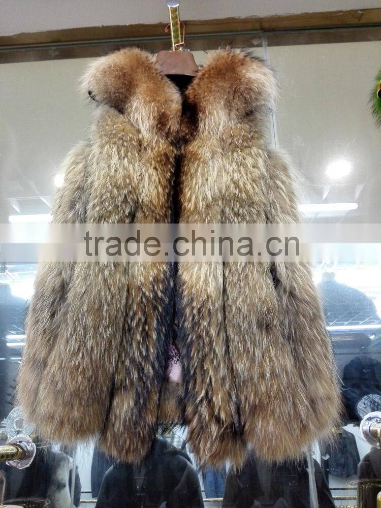 New Style New Arrival Women Real Raccoon Fur Vest Natural Raccoon Vest