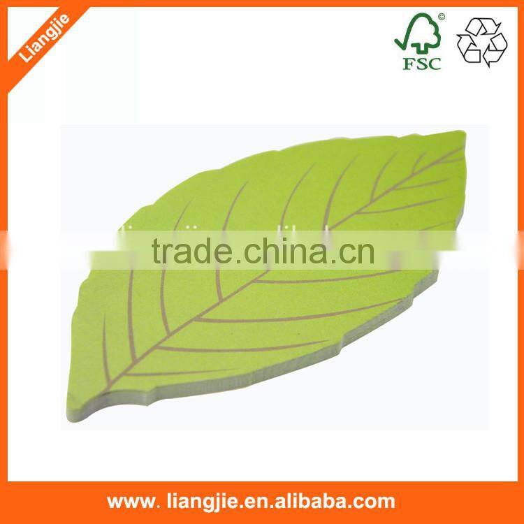 Realistic new design lovly leaf shaped sticky notes pad