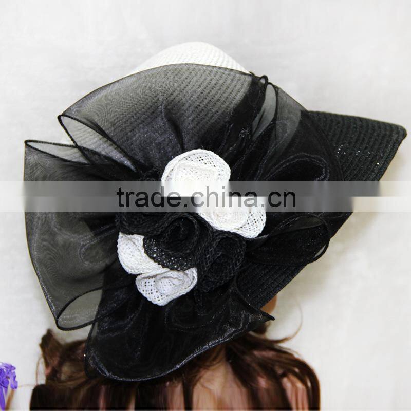 women sinamay party hats with flowers