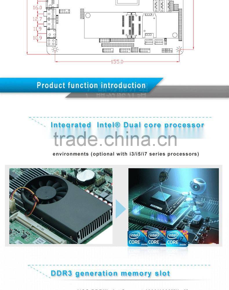 Hot selling Intel 3217U/1.80G specification pc motherboard POS mainboard car pc board support WIFI/3G module
