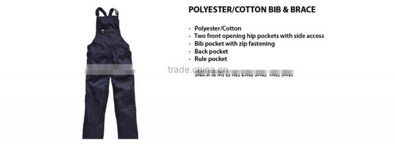 Polyester/cotton Bib & Brace, PC overall, working coverall bib