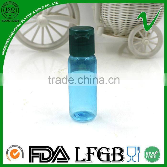 Hot sale empty cylinder 30ml cosmetic plastic bottles with flip top cap