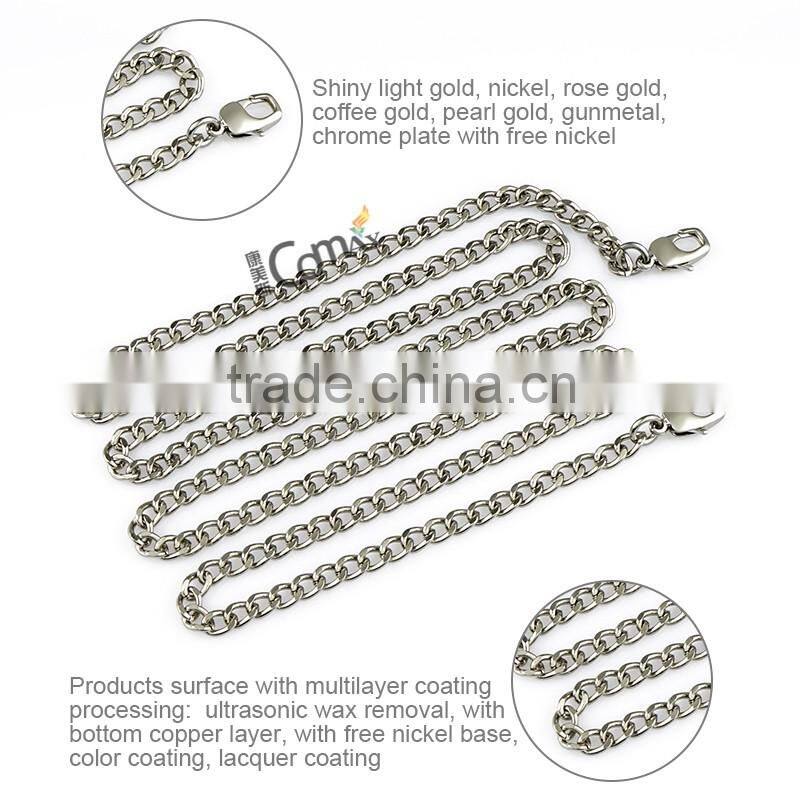 Popular long metal chain for handbag with hook