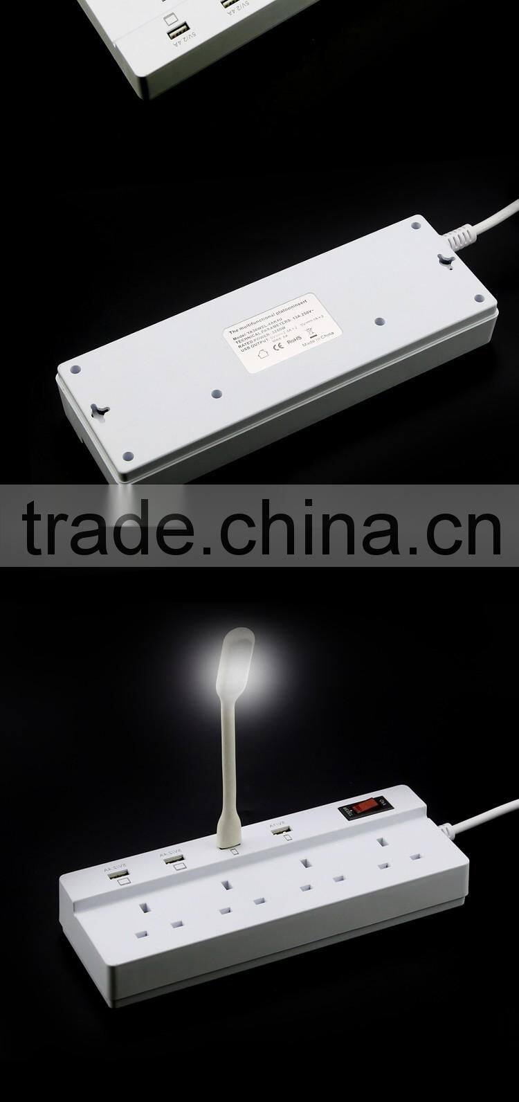 4 Outlet/Home Office Surge Protector with 4 Port Desktop USB Charging Station