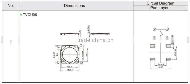 FTVCU06 smt tactile tact push button touch sensor switch