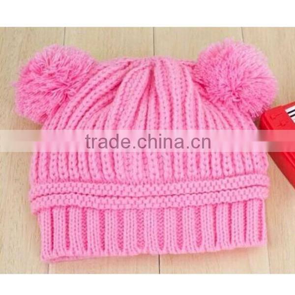 Lovely Toddler Kids Baby Boys Girls Pom Pom Knit Crochet Casual Beanie Hats Cap