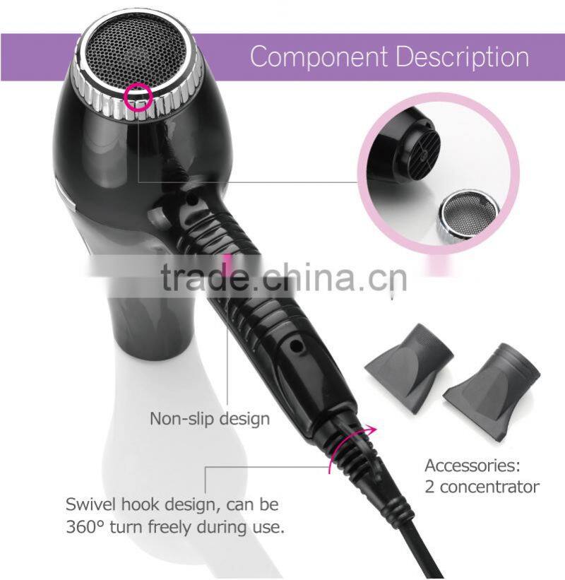 1800-2000W AC motor hair dryer. Variable speed Professional hair dryer