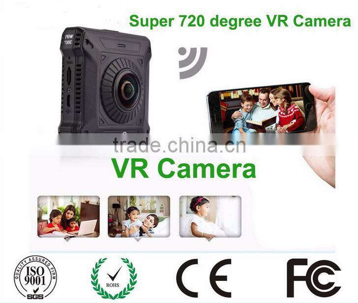 Dual lens fisheyes 360 degree 720 degree panoramic sport camera 1080p Wifi panoramic Camera