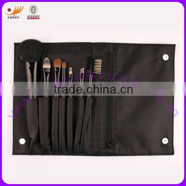 7-piece Makeup Brush Set with Alu-Ferrule and Wooden Handle