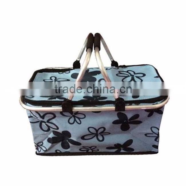 Chinese factory two handle cooling shopping insulated picnic basket