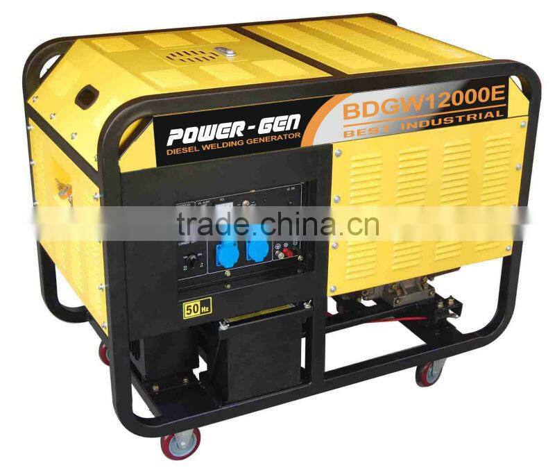 Hot Sale!!!POWER-GEN Air Cooled Open Type Dual use 10kw Diesel Welder Generator