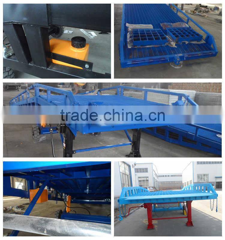 Hydraulic adjustable forklift container loading yard ramp
