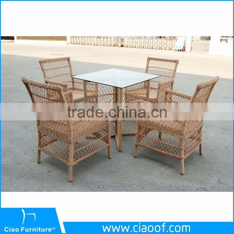 Great Durability Factory Directly Outdoor Furniture Top Quality Aluminum Rattan Round Dinning Table Mexico