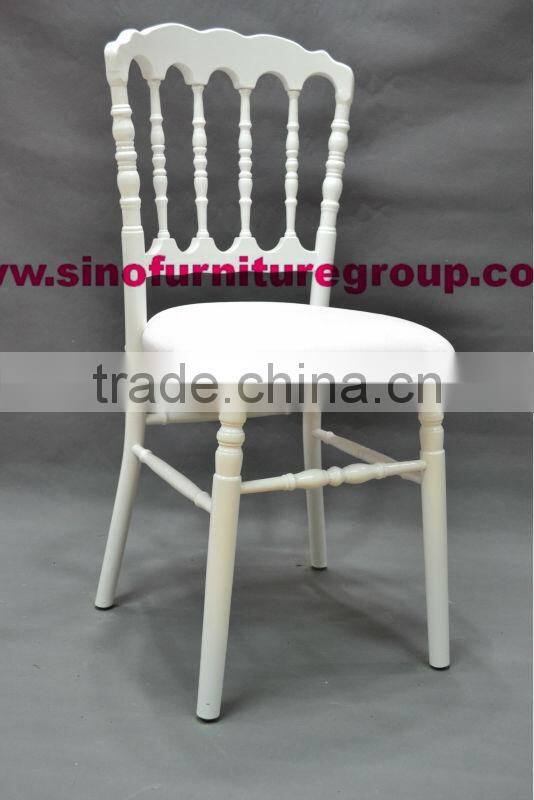 white napoleon chair with seat pad