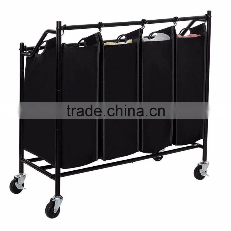 VIVINATURE Heavy Duty 3Bag Laundry Sorter Cart With Chrome Plating Process