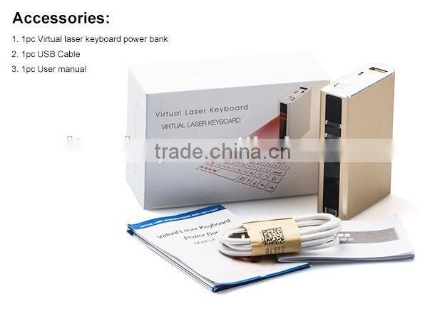 2015 Latest Four In One Laser Virtual Keyboard Bluetooth Wireless Keyboard With Speaker & Power Bank & Voice Guide Function