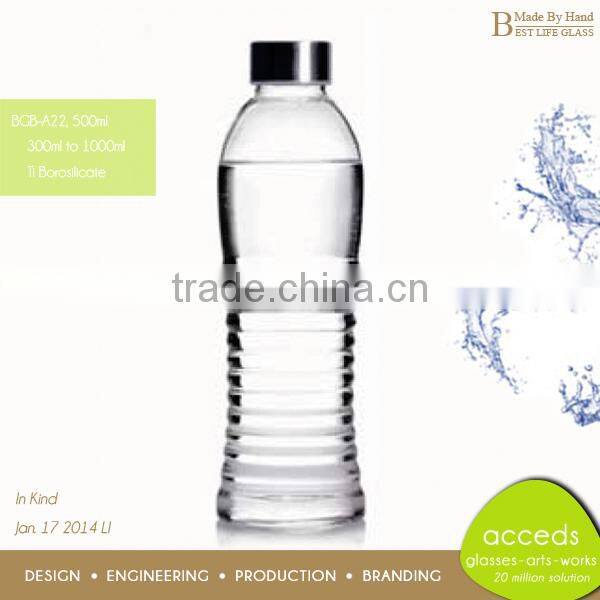 Portable Pyrex Glass Gym Drink Bottles