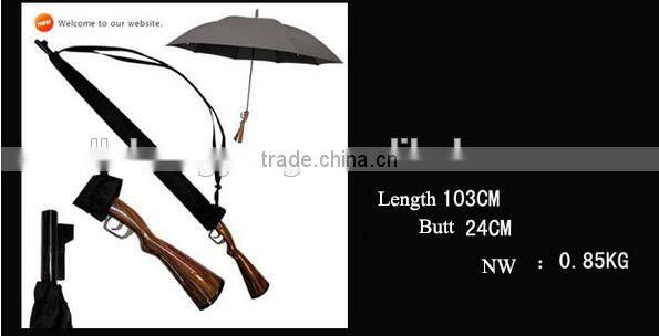 Personality Hunter Hunting Gift Creative Handle Rifle Gun Style Auto Umbrella