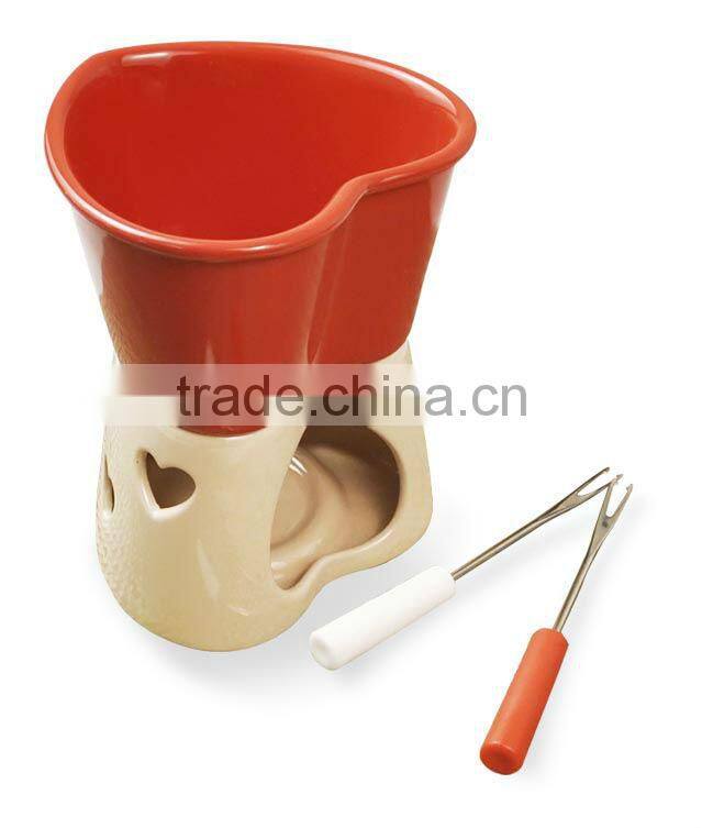 Ceramic Fondue Sets, Mug shape Valentine Fondue Sets