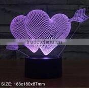 3D illusion flower shape color changing USB charging night light