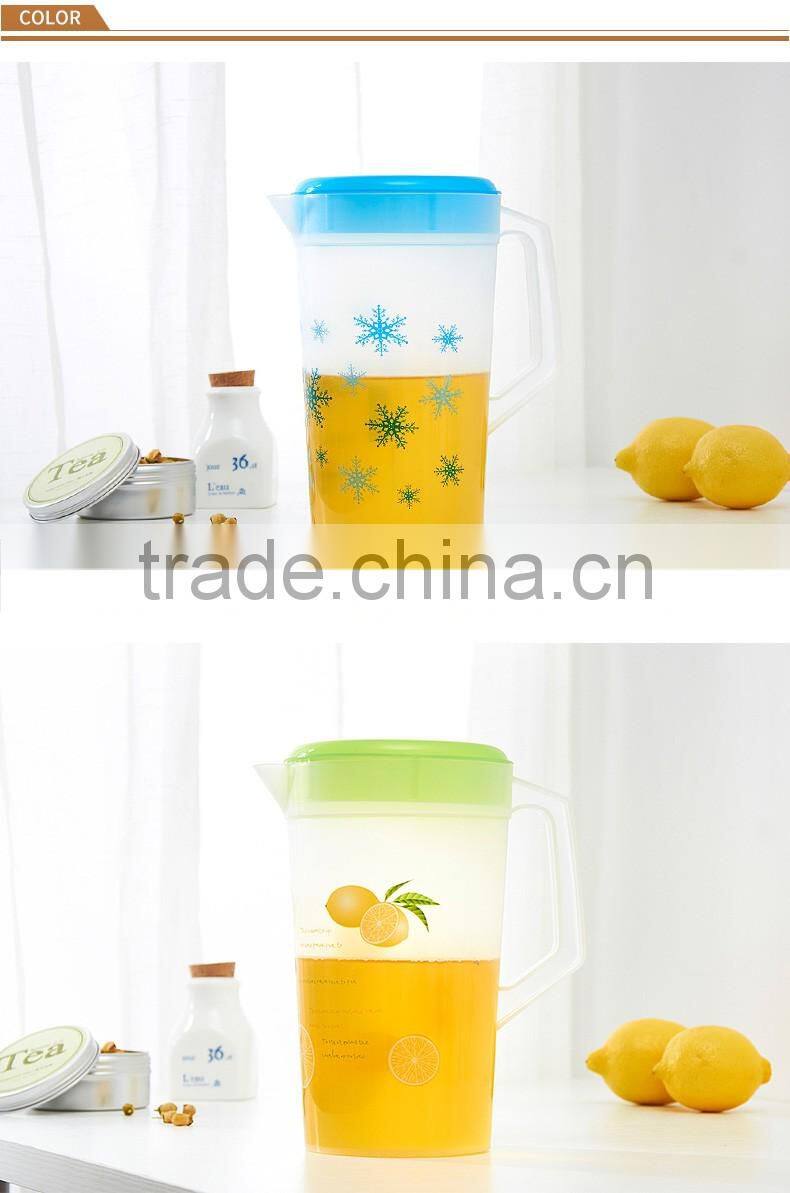 High quality Plastic cold water and juice kettle with print body