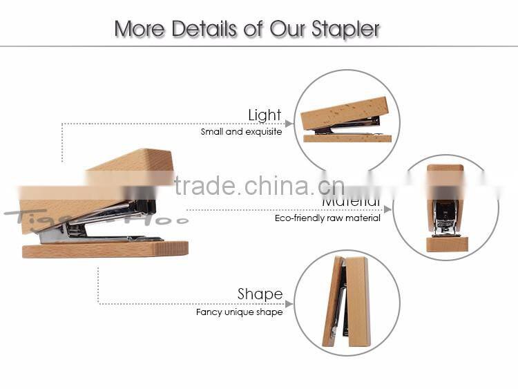 Best Selling Mini Wooden 24/6,26/6 Stapler With Staples