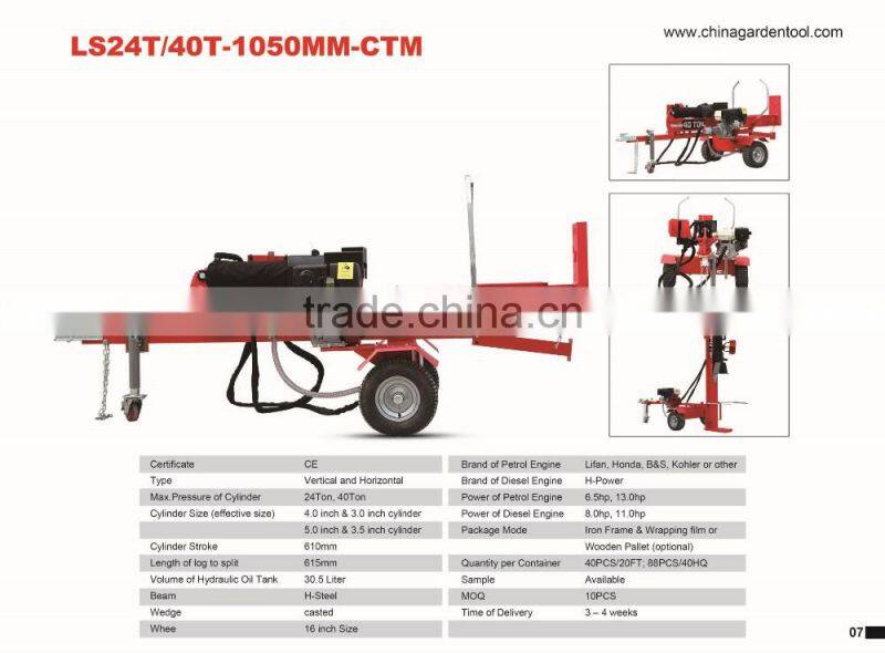 Patent design Wood Processing cutting tool trailer 40 tonne hydraulic log splitter
