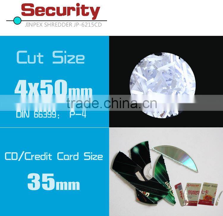 Best Office use 15sheets Cross cut heavy duty paper shredder JP-6215CD