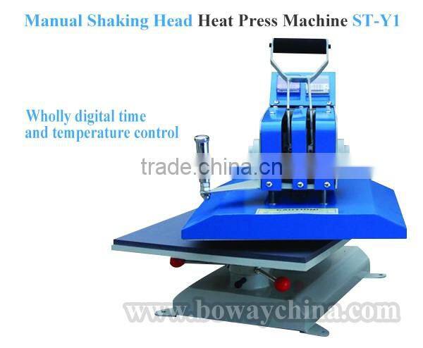 Manual Shaking Head 1 Station Plain Clothing Heat Press Machine