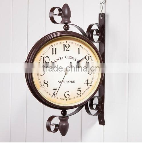 Cafe Retro Wall Clock , European Style Double Side Wall Clock