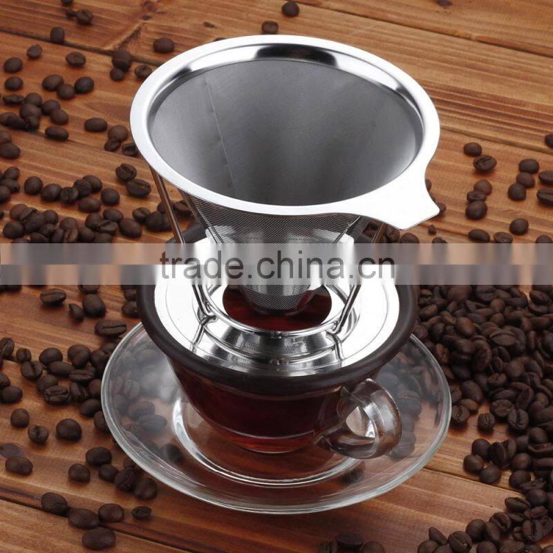 Coffee Dripper Pure Over Coffee Maker Permanent Reusable Stainless Steel Coffee Filter