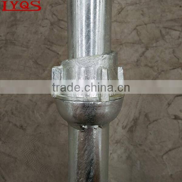 Q345 steel cuplock scaffolding standard with forged top cup
