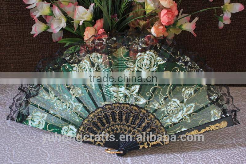 handmande rose pattern lace fan