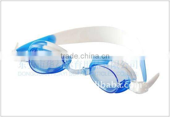 Custom cute swim goggle and fun fish shape with multi color printing cap for kid - Blue