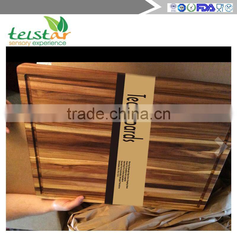 Teak Cutting Board - Rectangle Board With Hand Grip And Juice Canal (24 x 18 x 1.5 in.)