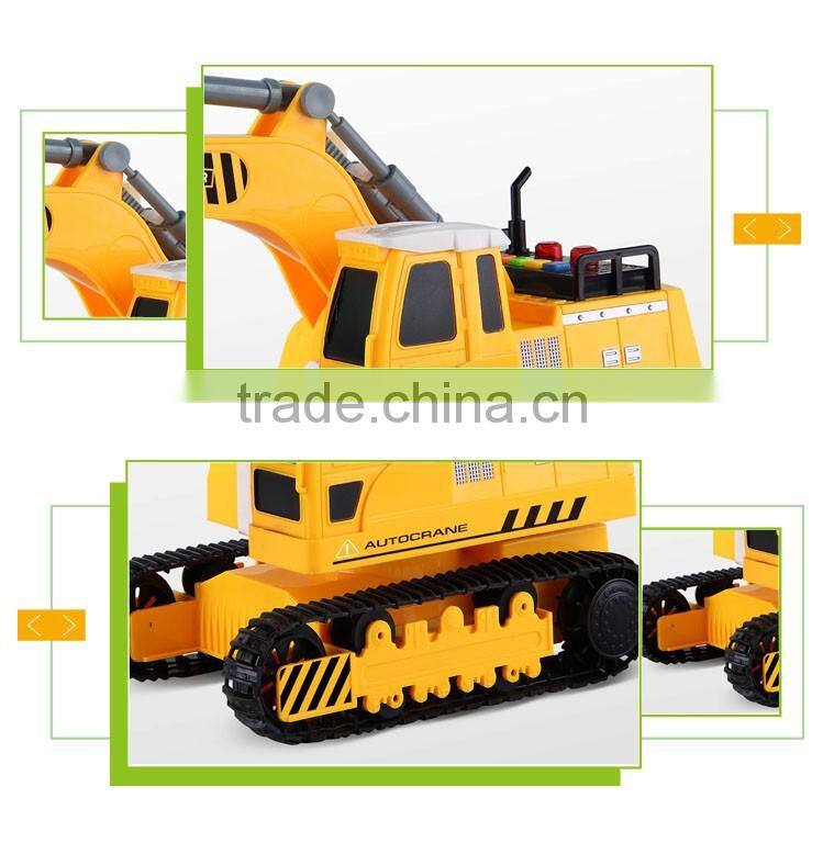 Top sale plastic friction inertial set mini electric toy excavator rc truck 1:14
