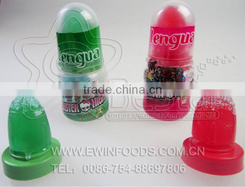 Funny Baby Bottle Tongue Lollipop With Sour Powder Candy