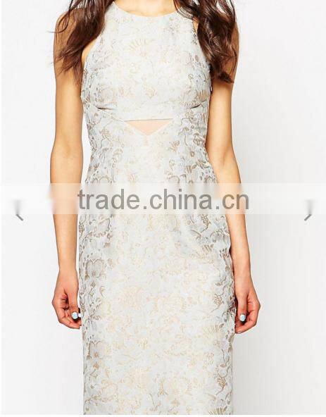 clothing/women dress/People Peekaboo Dress In Damask Jacquard